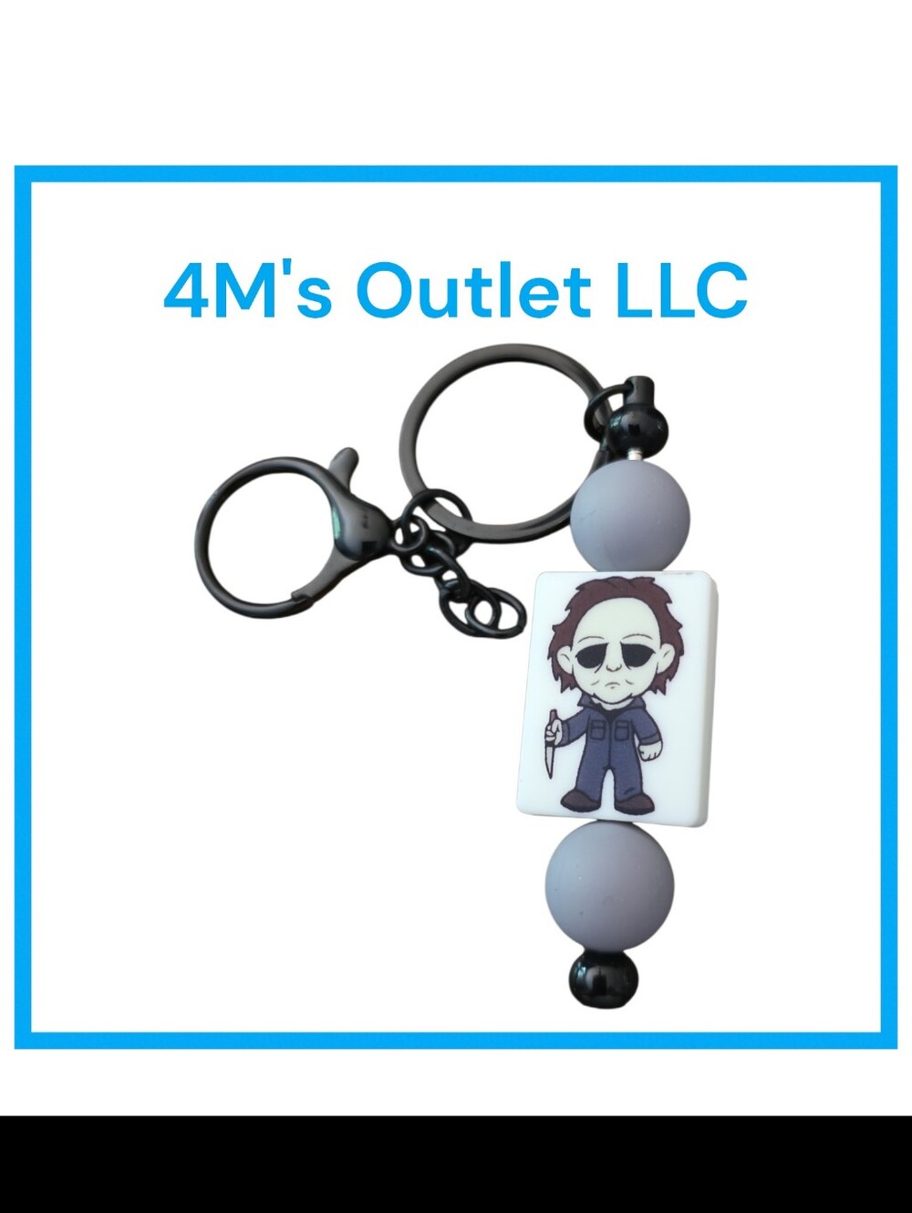 Gray Michael Cartoon Keychain for Kids Accessories